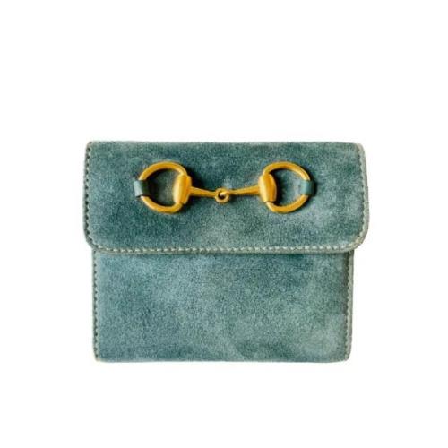 Pre-owned Leather wallets Gucci Vintage , Green , Dames