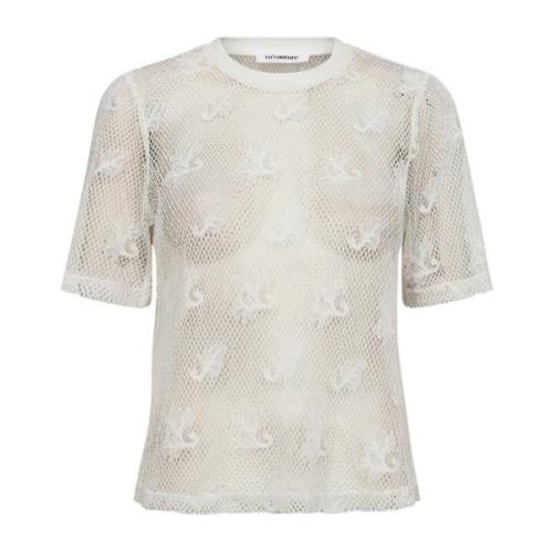 Witte Net Tee Top Co'Couture , White , Dames