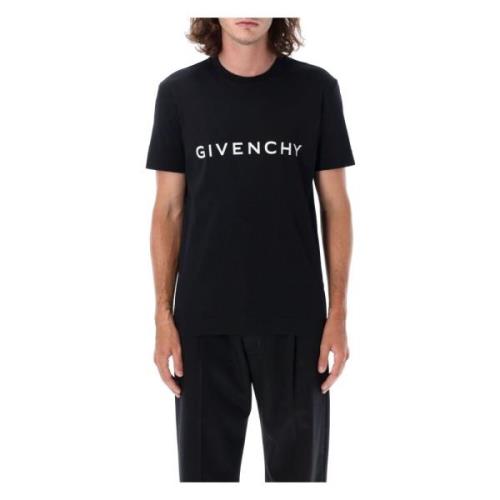 Zwart Logo T-shirt Klassieke Pasvorm Givenchy , Black , Heren