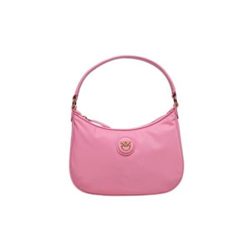 Mini Nylon Gerecyclede Schoudertas Pinko , Pink , Dames