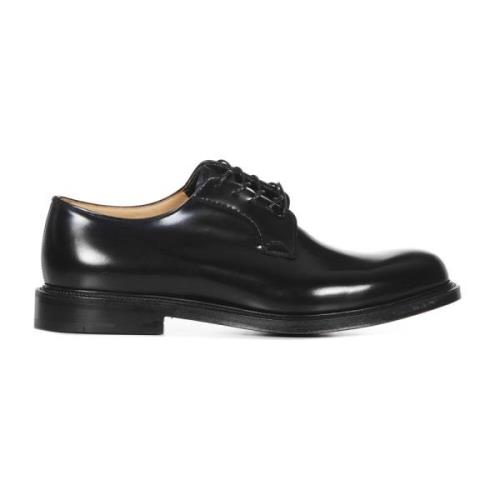 Zwarte Leren Derby Schoenen Church's , Black , Heren