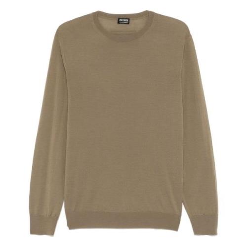 Wol Crew-neck Gebreide kleding Ermenegildo Zegna , Green , Heren