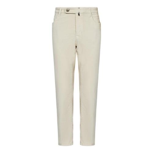 Witte Slim-Fit Broek Aw24 Incotex , White , Heren