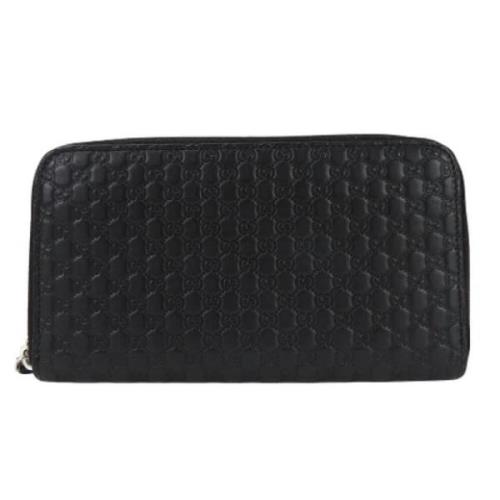 Pre-owned Leather clutches Gucci Vintage , Black , Dames