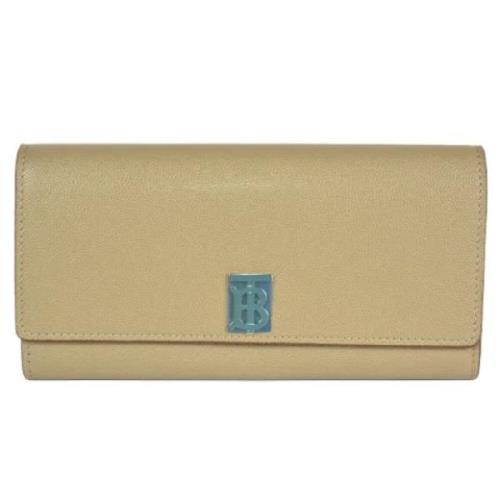 Pre-owned Leather wallets Burberry Vintage , Beige , Dames