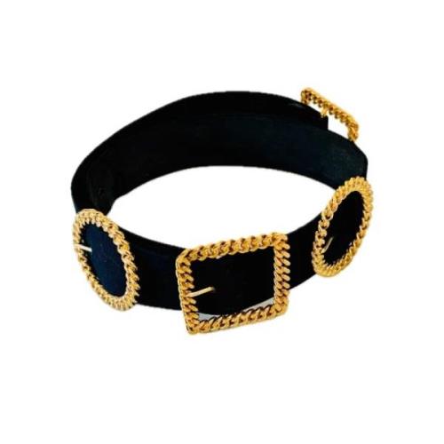 Pre-owned Leather belts Chanel Vintage , Yellow , Dames