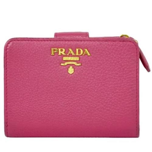 Pre-owned Leather wallets Prada Vintage , Pink , Dames