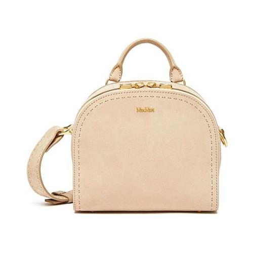 Stijlvolle Leren Tas voor Vrouwen Max Mara , Beige , Dames