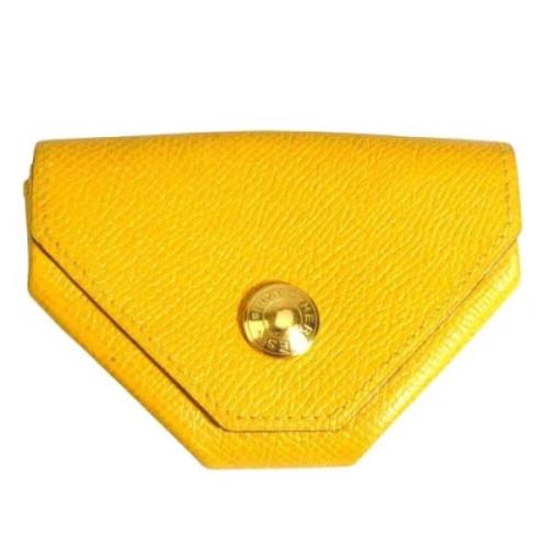 Pre-owned Leather wallets Hermès Vintage , Yellow , Dames