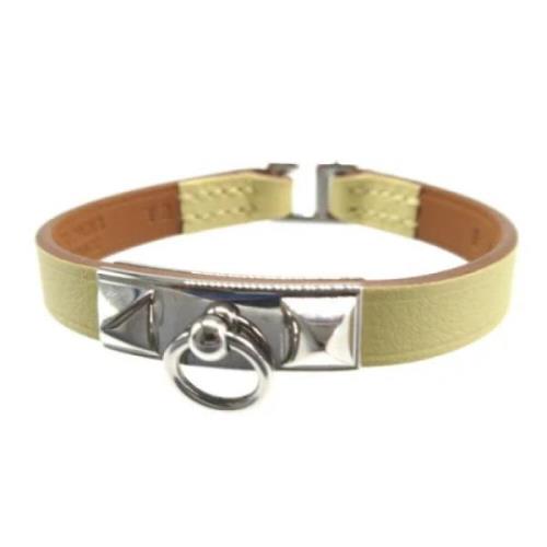 Pre-owned Leather bracelets Hermès Vintage , Beige , Dames