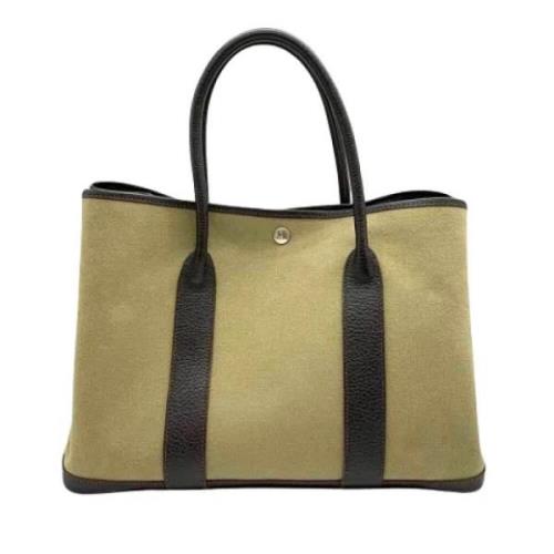 Pre-owned Canvas handbags Hermès Vintage , Beige , Dames