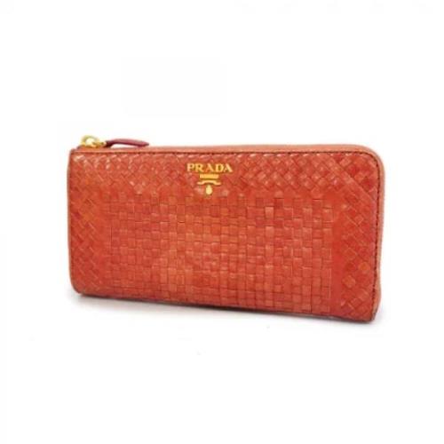 Pre-owned Leather wallets Prada Vintage , Red , Dames