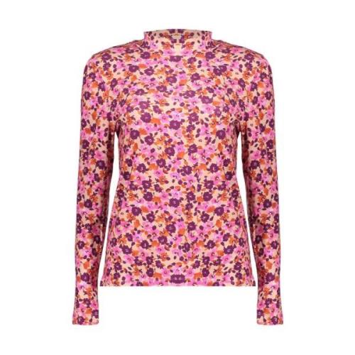 Bloemenprint lange mouw top Geisha , Multicolor , Dames