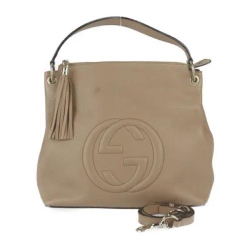 Pre-owned Leather gucci-bags Gucci Vintage , Beige , Dames