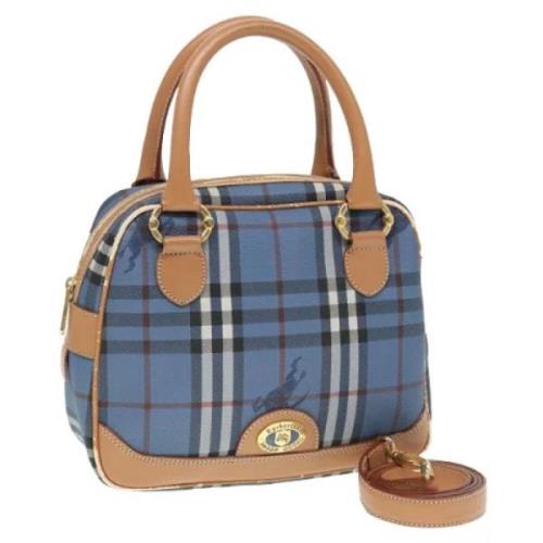 Pre-owned Leather handbags Burberry Vintage , Blue , Dames