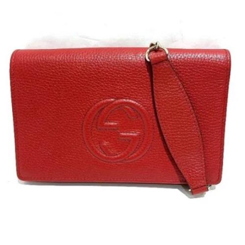 Pre-owned Leather gucci-bags Gucci Vintage , Red , Dames