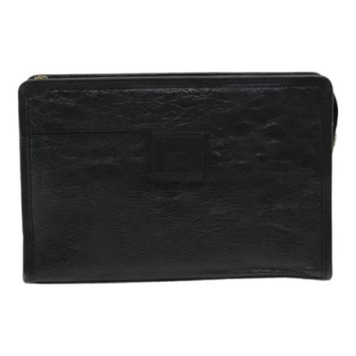 Pre-owned Leather clutches Burberry Vintage , Black , Dames