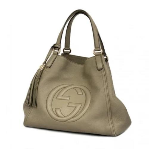 Pre-owned Leather gucci-bags Gucci Vintage , Gray , Dames