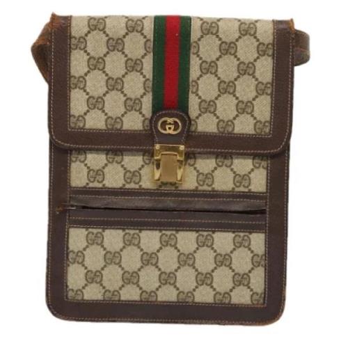 Pre-owned Canvas shoulder-bags Gucci Vintage , Beige , Dames