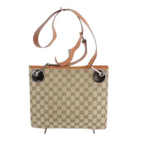 Pre-owned Canvas gucci-bags Gucci Vintage , Beige , Dames