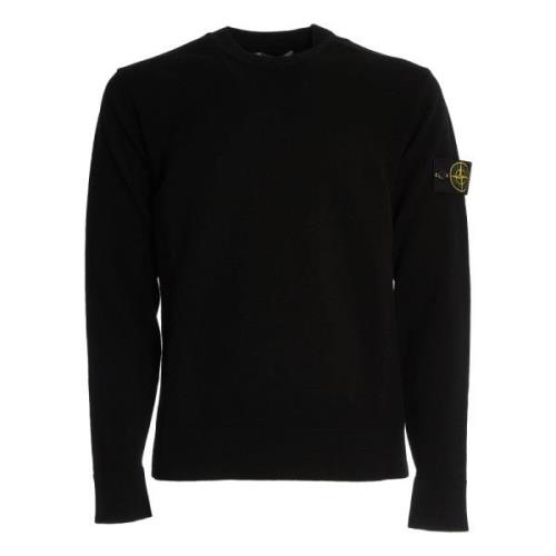 Zwart Crew-Neck Gebreide kleding Aw24 Stone Island , Black , Heren