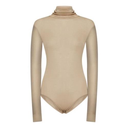 Beige Turtleneck Top met Snap Button Maison Margiela , Beige , Dames