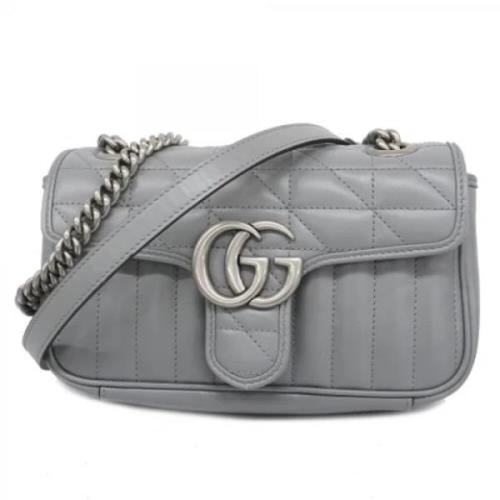 Pre-owned Leather gucci-bags Gucci Vintage , Gray , Dames