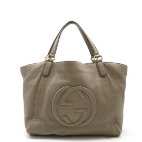 Pre-owned Leather gucci-bags Gucci Vintage , Gray , Dames