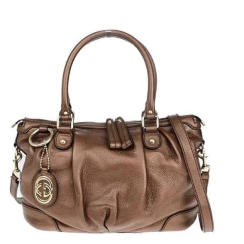 Pre-owned Leather gucci-bags Gucci Vintage , Brown , Dames