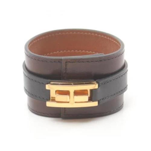 Pre-owned Leather bracelets Hermès Vintage , Black , Dames