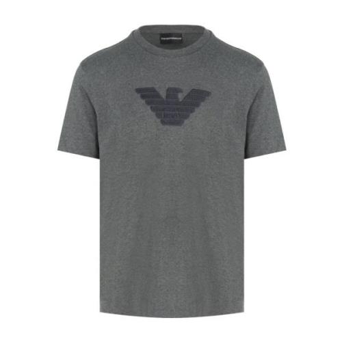 Katoenen T-shirt met branding in grijs Emporio Armani , Gray , Heren