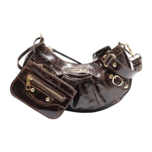 Vintage Schoudertas met Studs Marc Ellis , Brown , Dames