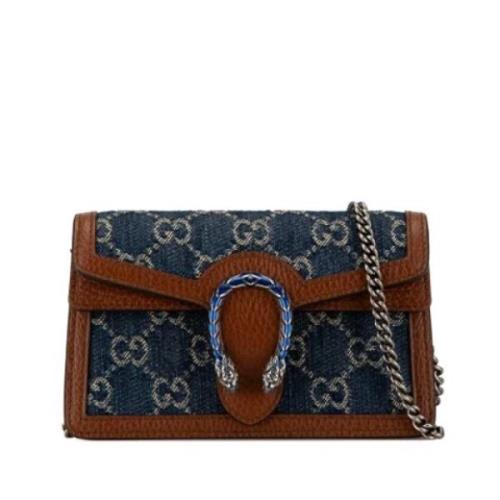 Pre-owned Leather gucci-bags Gucci Vintage , Blue , Dames