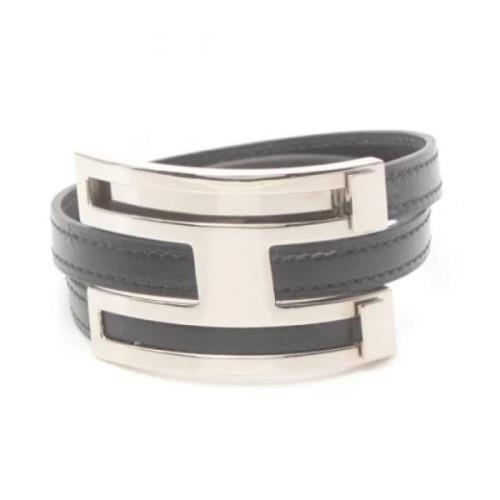 Pre-owned Leather bracelets Hermès Vintage , Black , Dames