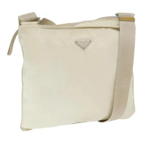 Pre-owned Nylon shoulder-bags Prada Vintage , Beige , Dames