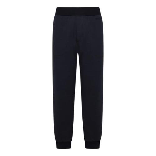 Blauwe Geribbelde Taille Broek Regular Fit Ermenegildo Zegna , Blue , ...