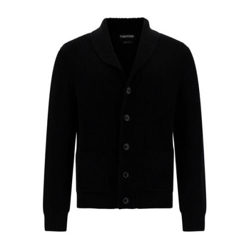 Zwarte Sweaters - McQueen Cardigan Merino en Lana Tom Ford , Black , H...