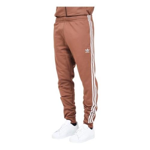 Bruine Sportieve Classics SST Broek Adidas Originals , Brown , Heren