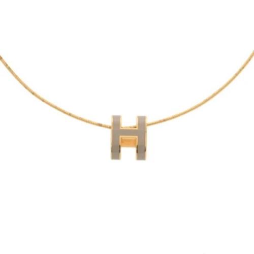 Pre-owned Metal necklaces Hermès Vintage , Yellow , Dames