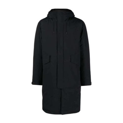 Logo Hooded Parka C.p. Company , Black , Heren