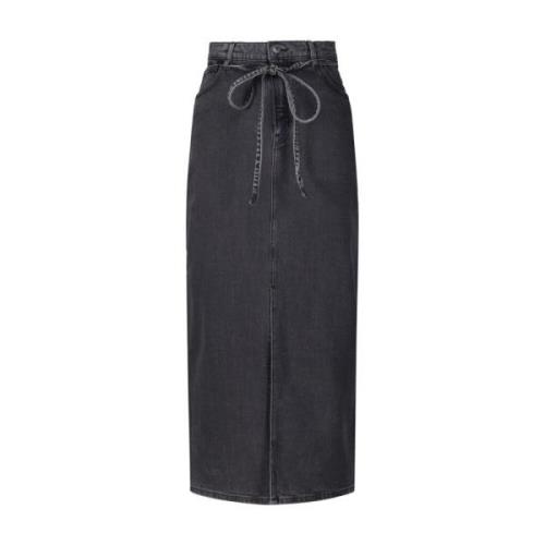 Denim Rok met Vetersluiting Hugo Boss , Gray , Dames