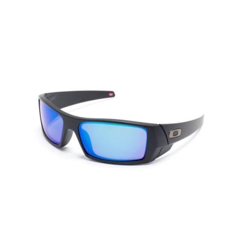 Zwarte Matte Rechthoekige Zonnebril UV-Beschermend Oakley , Blue , Uni...