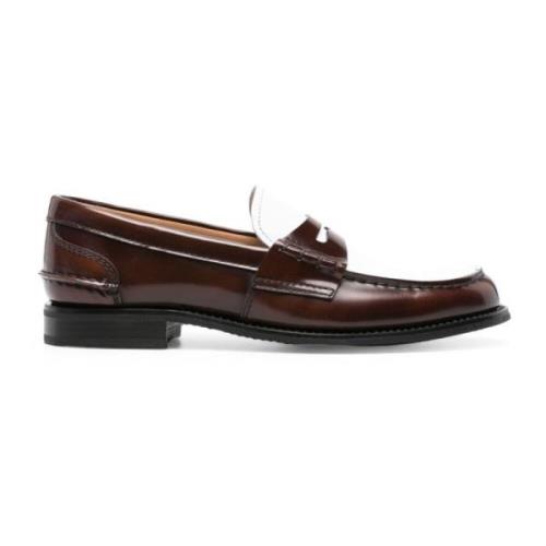 Leren Loafers met Patent Effect Church's , Brown , Dames