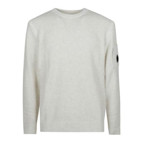 Crew Neck Gebreide Trui C.p. Company , White , Heren