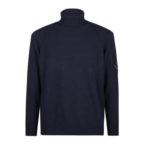 Turtle Neck Gebreide Trui C.p. Company , Blue , Heren