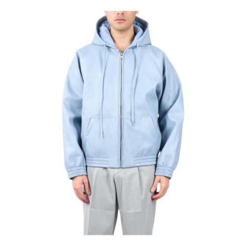 Leren hoodie met ritssluiting Arte Antwerp , Blue , Heren