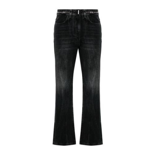 Stonewashed denim bootcut jeans met kettinglink Givenchy , Black , Dam...