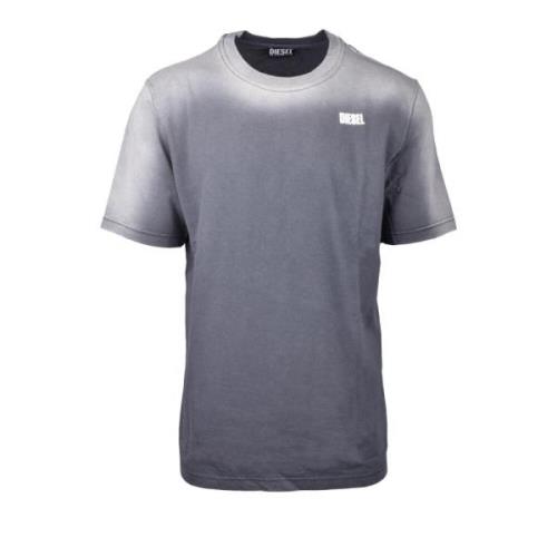 Grijze Bedrukte Katoenen T-shirt Diesel , Gray , Dames