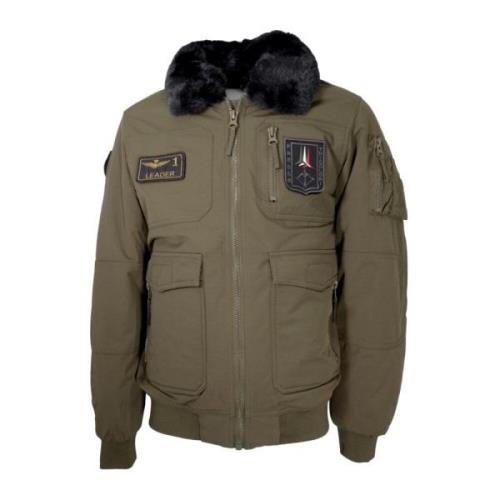 Militair Groene Pilotjas met Afneembare Kraag Aeronautica Militare , G...