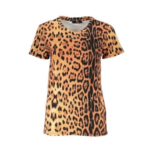 Gestreept T-shirt met logo Cavalli Class , Multicolor , Dames